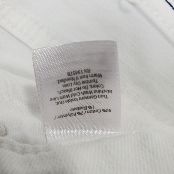 Vineyard Vines White Straight Leg Jeans w/ Blue & Silver Stars Embroidered Sz 00 - Picture 7 of 12